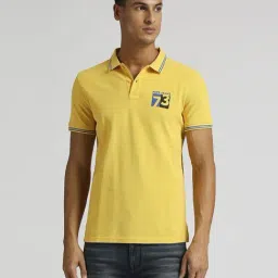 Pepe Jeans Gold Yellow Cotton Regular Fit Printed Polo T-Shirt-image-71