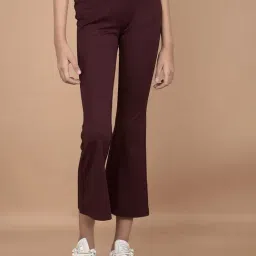 Crimsoune Club Girls Purple Solid Treggings-image-76