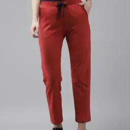Cayman Red Mid Rise Trackpants-image-0
