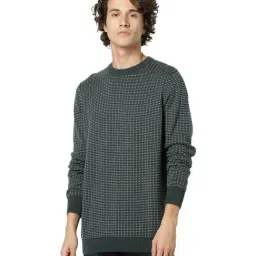 celio* Dark Green Round Neck Sweater-image-26
