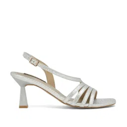 Flat N Heels Women's Silver Back Strap Stilettos image 3