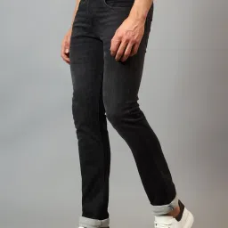 Cantabil Black Regular Fit Lightly Washed Jeans image 3