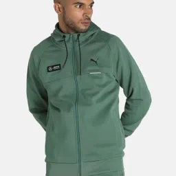 Puma Motorsport Green Full Sleeves Hooded Jacket-image-3