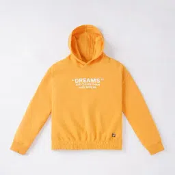 Ed-a-Mamma Kids Yellow & White Cotton Printed Full Sleeves Hoodie-image-39