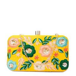 NR by Nidhi Rathi Yellow Fabric Clutch-picture-41