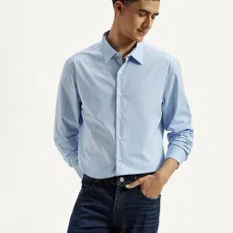 Levi's Blue Cotton Slim Fit Shirt-image-74