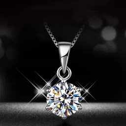 MYKI Silver-Plated CZ Studded Stainless Steel Contemporary Pendant With Chain-image-90