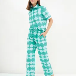 Sweet Dreams Green Printed Shirt With Pyjamas image 3