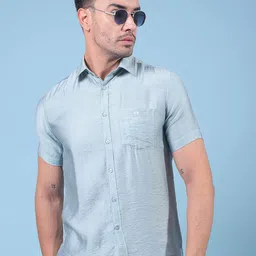 Crimsoune Club Men Classic Slim Fit Solid Spread Collar Casual Shirt-picture-36