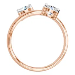 Sparkles Rose Gold Lab Grown 2 Diamond 14KT 1ct Open Ring For Women image 3
