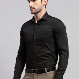 Monte Carlo Jet Black Regular Fit Floral Print Shirt image 3