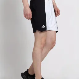 Adidas White Regular Fit Colour Block Sports Shorts image 3