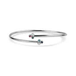 Ornate Jewels 925 Silver Rhodium Plating Round Multi Stone Lollipop Flexible Bangle for Women image 2