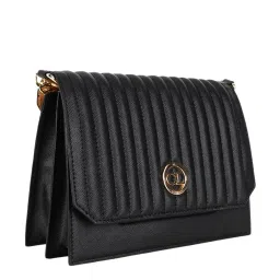 Carlton London Black Textured Small Handbag image 3