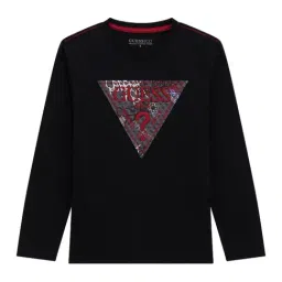 Guess Boys Black Regular Fit T-Shirt-image-0