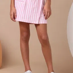 U.S. Polo Assn. Girls Light Pink Vertical Striped Skorts-picture-23