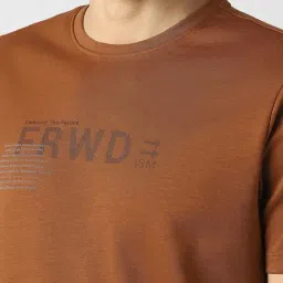Van Heusen Brown Slim Fit Printed T-Shirt image 4