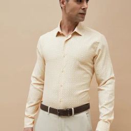 Code By Lifestyle Beige Slim Fit Printed Shirt-picture-10