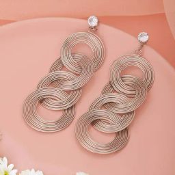 Saraf RS Jewellery Anti-Tarnish Silver Plated Circular Drop Earrings for Women-picture-27