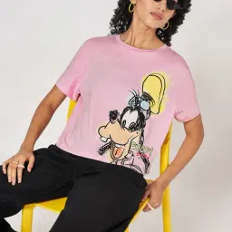 People by Pantaloons Pink Graphic T-Shirt-picture-13