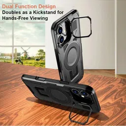 Luxury Kase Rugged Shockproof iPhone 16 Plus Magnetic Back Case with Kickstand image 5