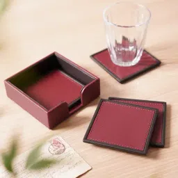 Pure Home and Living Red Metal Solid Coasters-picture-32