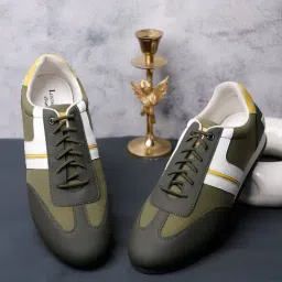 Louis Stitch Men's Mexican Green Casual Sneakers-image-5