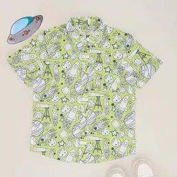 Pantaloons Junior Boys Sharp Green Cotton Printed Shirts-image-44