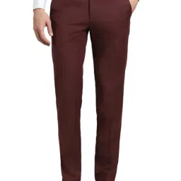Simon Carter London Maroon Slim Fit Trousers-picture-11