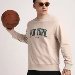 R&B Beige Regular Fit Graphic Sweatshirt-picture-13