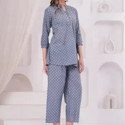 OH MI DIOS Self Designed Pure Cotton Mandarin Collar Tunic With Trousers image 3