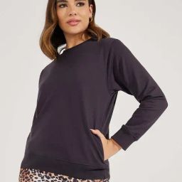 Styli Black Plain Sweatshirt-picture-30