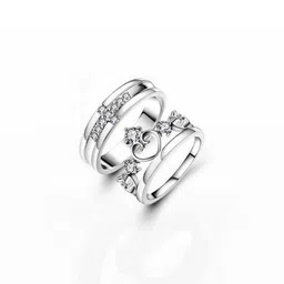 Teeragaj Set Of 2 Stone Studded Adjustable Finger Ring image 1