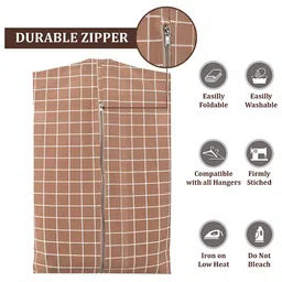 Aura Grey & Brown 6 Pieces Checked Cotton Hanging Multi-Utility Organisers image 4