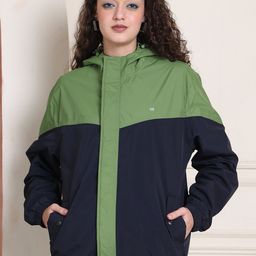 HOUSE OF VEDAS Women Colourblocked Windcheater and Water Resistant Outdoor Sporty Jacket with Patchwork-picture-26
