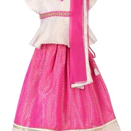 A Little Fable Kids White & Pink Embellished Lehenga Choli-picture-13