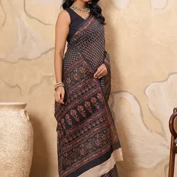 SHANVIKA Ethnic Motifs Pure Cotton Handloom Saree image 2