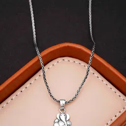 DIAVO Men 925 Silver-Plated Goddess Shree Ganesha Gracious Pendant-picture-22