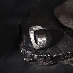 GIVA 925 Silver Black Rhodium Impeccable Ring For Him-picture-26