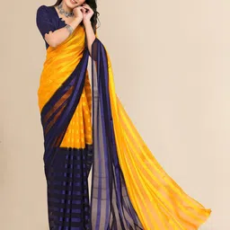 Moda Rapido Striped Saree With Unstitched Blouse Piece-picture-56