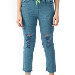 Ira Collections Women Comfort Regular Fit Mid-Rise Highly Distressed Light Fade Stretchable Jeans-picture-33