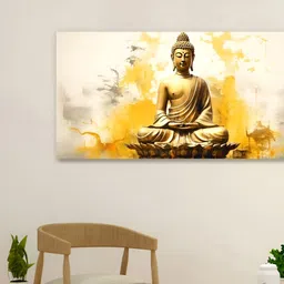 nestroots Yellow & Gold-Toned 1 Piece Canvas Other Wall Paintings-picture-17