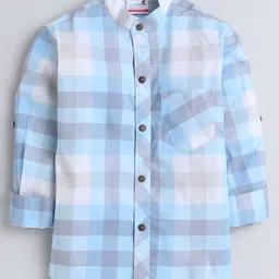 BAATCHEET Full Sleeves Buffalo Checked Shirt -Light Blue-picture-28