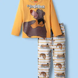 Babyhug Disney Single Jersey Knit Full Sleeves Night Suit with Jungle Book Graphics - Multicolour-picture-29