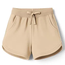 kookie kids india Kookie Kids Cotton Looper Knit Above Knee Length Solid Colour Shorts - Beige-picture-24