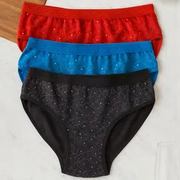 FiveFlag Pack Of 3 Printed Hipster Briefs-picture-37