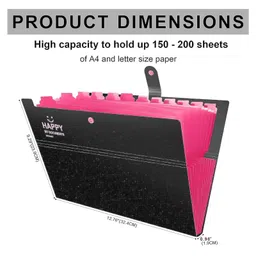 Storite 12 Pocket Expanding File Folder Accordion Document Organizer, Adjustable Buckle Folder Pocket Folder for School Office Home (Black) image 2