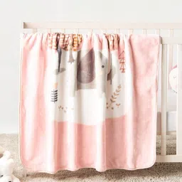 Juniors by Babyshop Kids Peach-Coloured & White Printed AC Room Single Bed Blanket-image-40