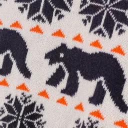 Simply Cotton Blend Knitted Full Sleeves Intarsia Printed Sweater - White image 3