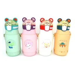 Sanjary Insulated Water Bottle with Leather Cover and Strap White - 530 ml colour may vary image 5